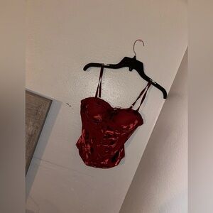 Red Satin Corset Top